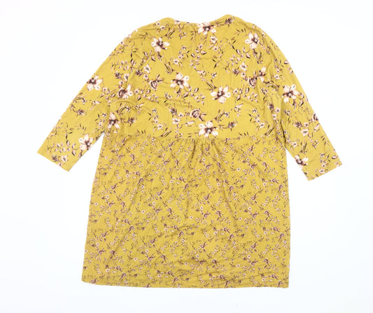 Joe Browns Women's Yellow Floral Tunic Blouse Size 20
