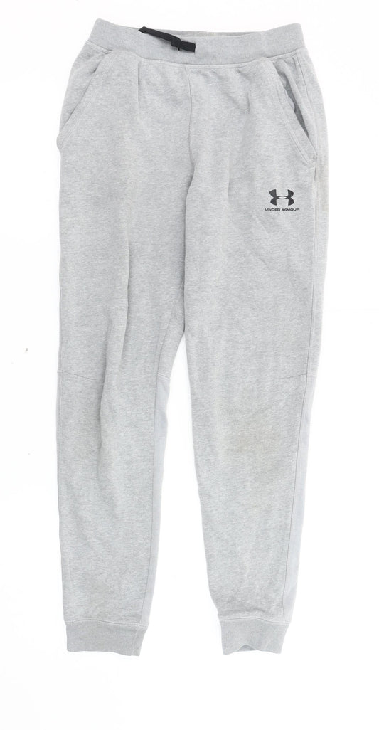 Under Armour Boys Grey Joggers - Size 14 Years, Athletic Fit