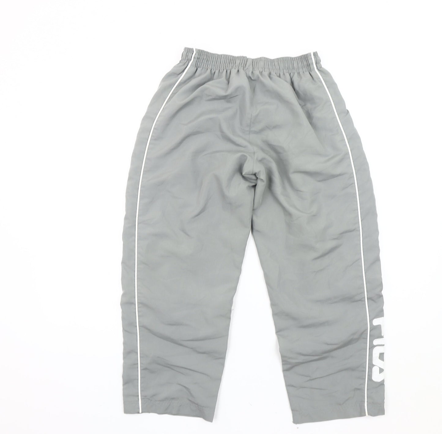 FILA Grey Unisex Track Pants S - Elastic Waist Gym Wear
