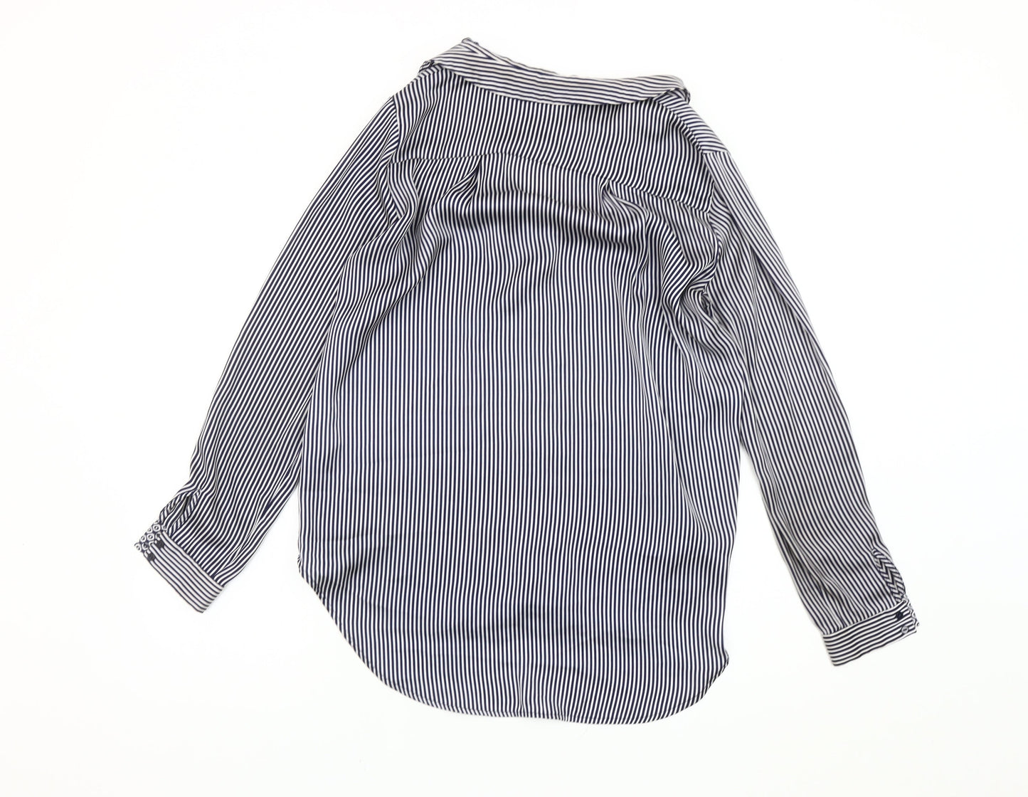 Zara Basic Women's Blue Striped Blouse, Size 12, Casual