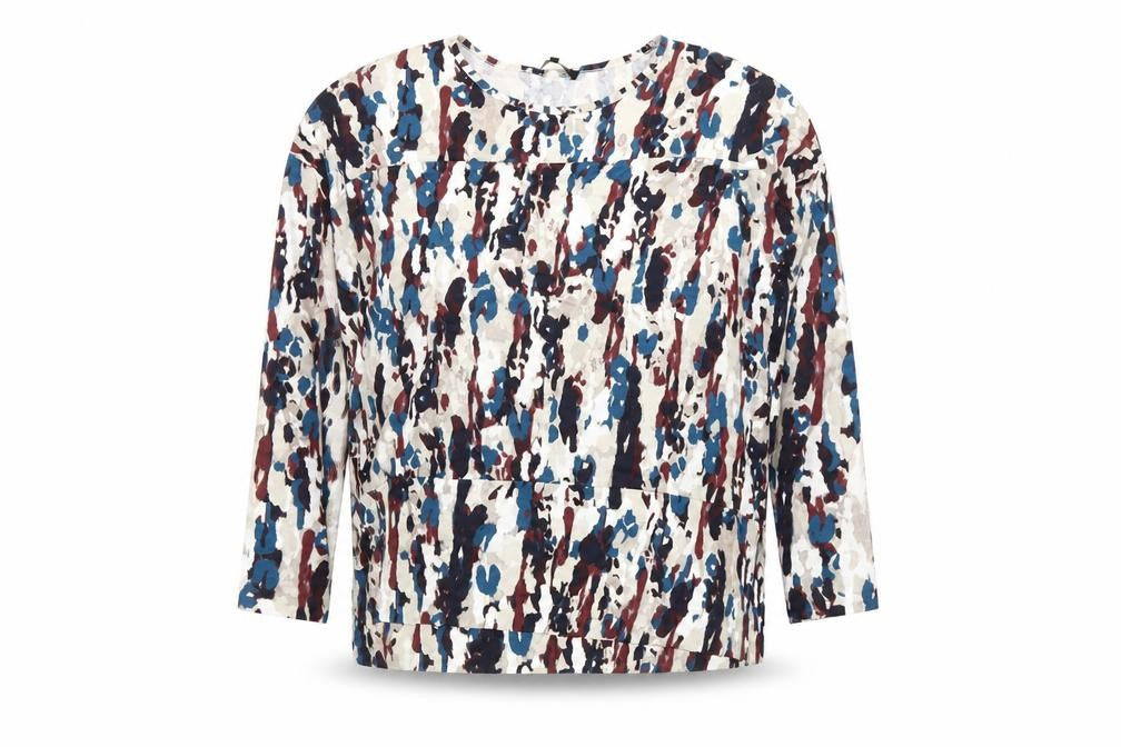 Front view of Jaeger Women's Multicoloured Blouse, size S, Long Sleeve
