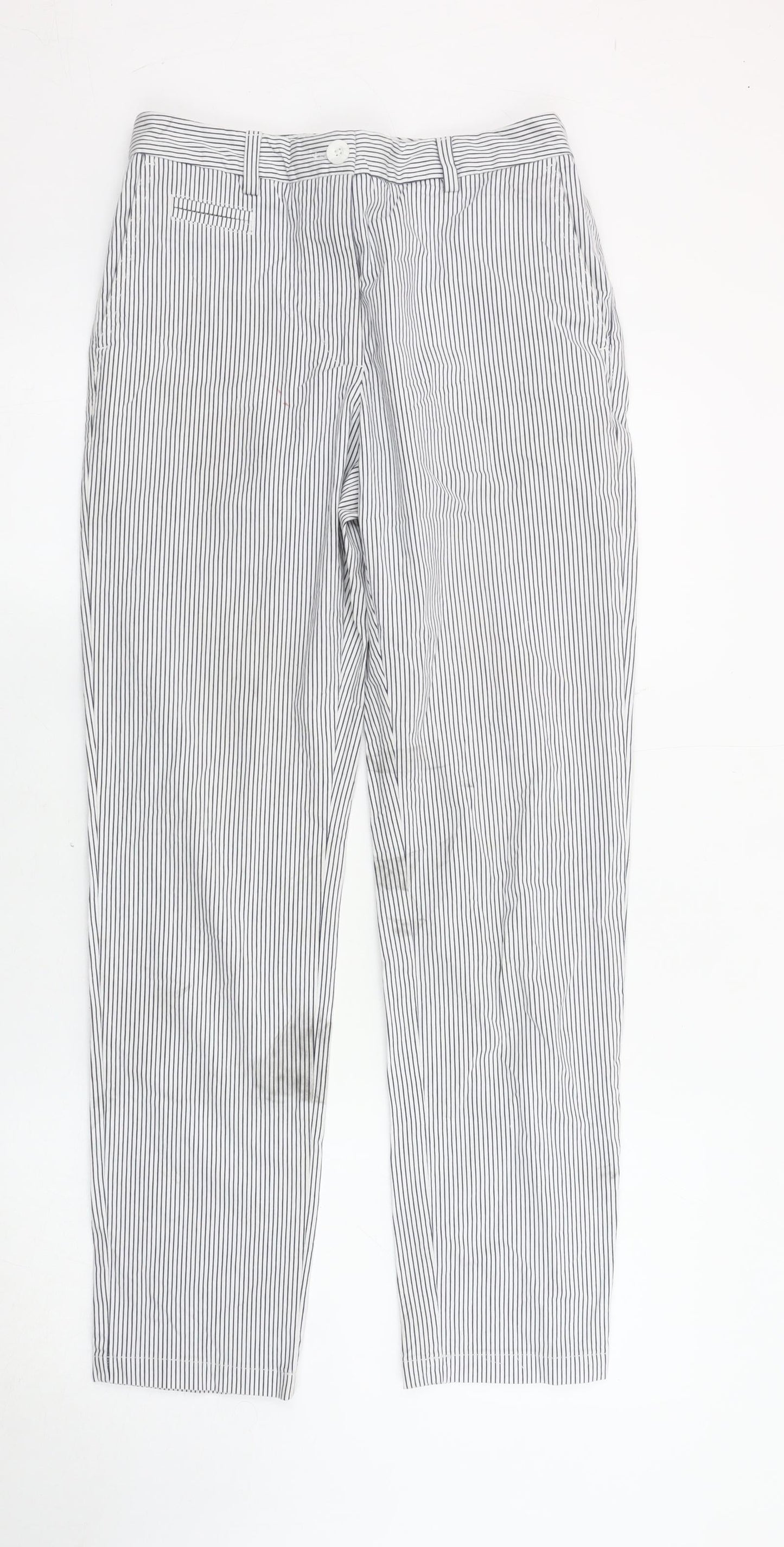 Marks and Spencer Women's Blue Striped Trousers, Size 8