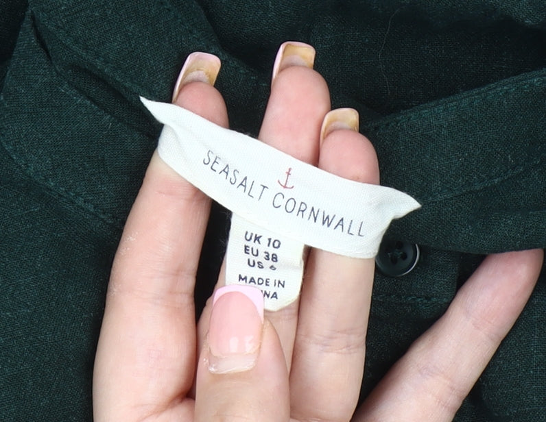 Seasalt Cornwall Women's Green Shirt Dress Size 10