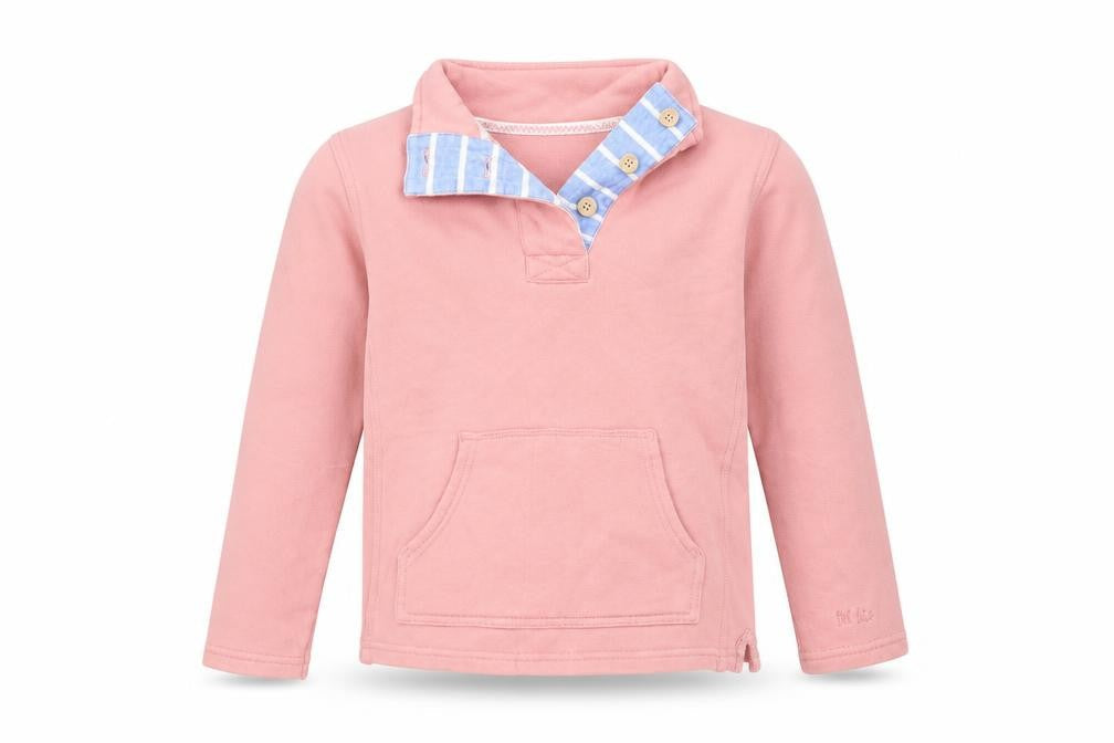 FatFace Girls Pink Henley Sweatshirt 8 Years Button Accent