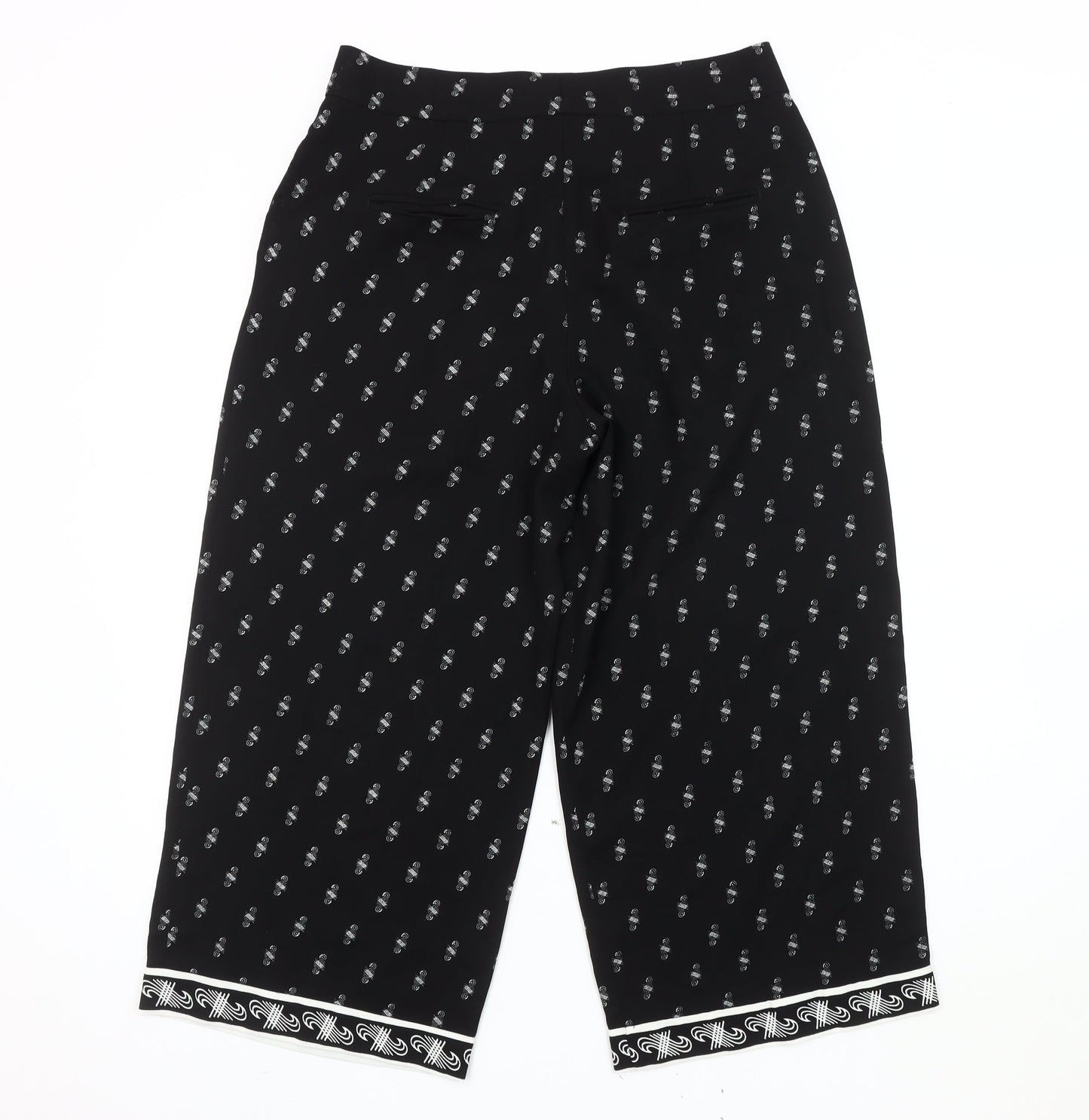 Great Plains Women’s Black Geometric Wide-Leg Trousers