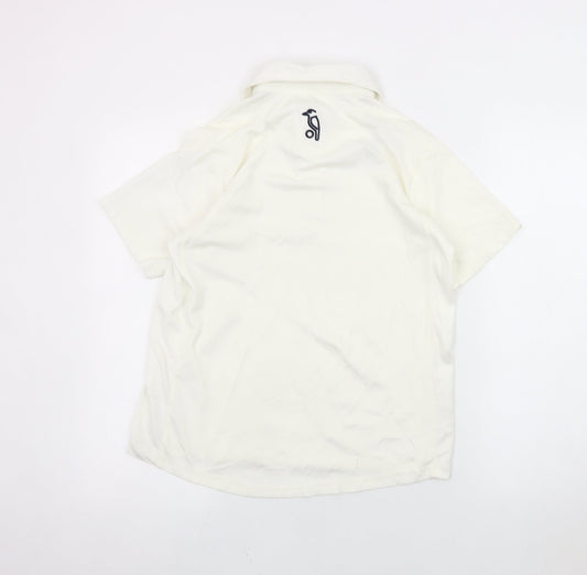 Kookaburra Women's White Polo Shirt, Size 14, Short Sleeve
