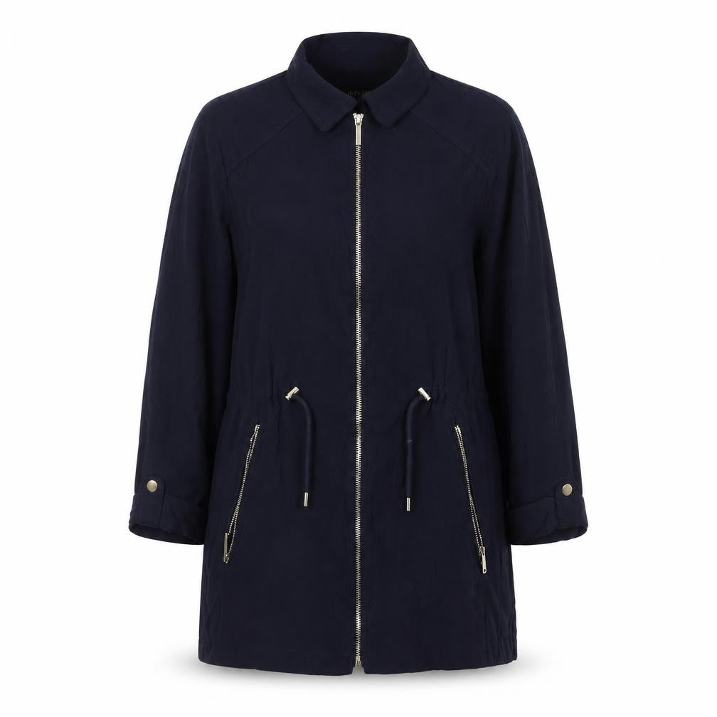 Front view of Zara Women's Blue M Basic Jacket with Zip Pockets