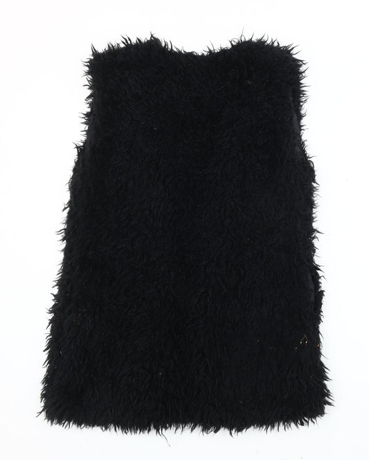 ICHI Women's Black Acrylic Waistcoat, Size S