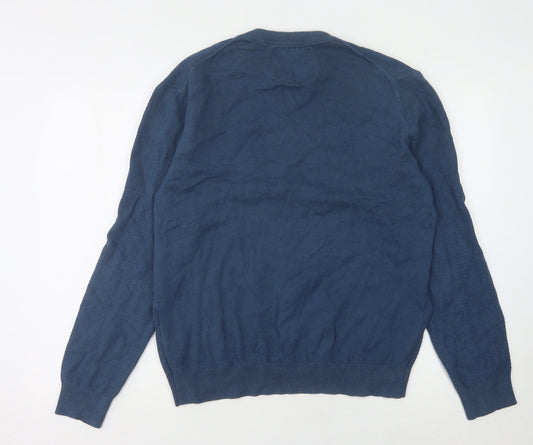 TOG24 Men's Blue Crew Neck Pullover Jumper - Size L