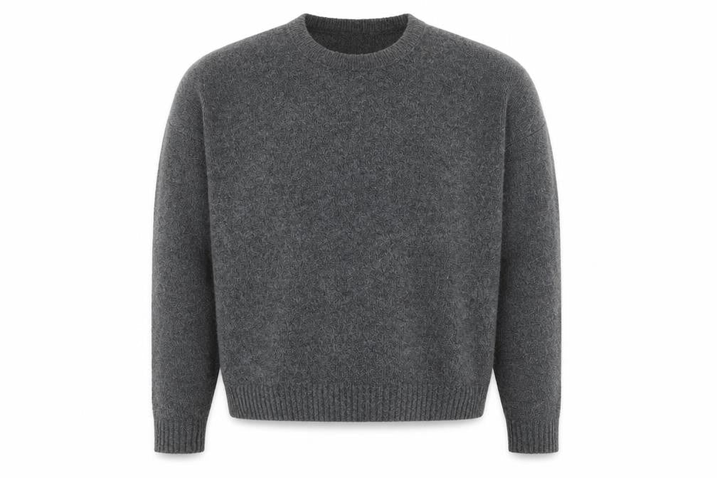 boohooMAN Men's Grey Knit Pullover Jumper L