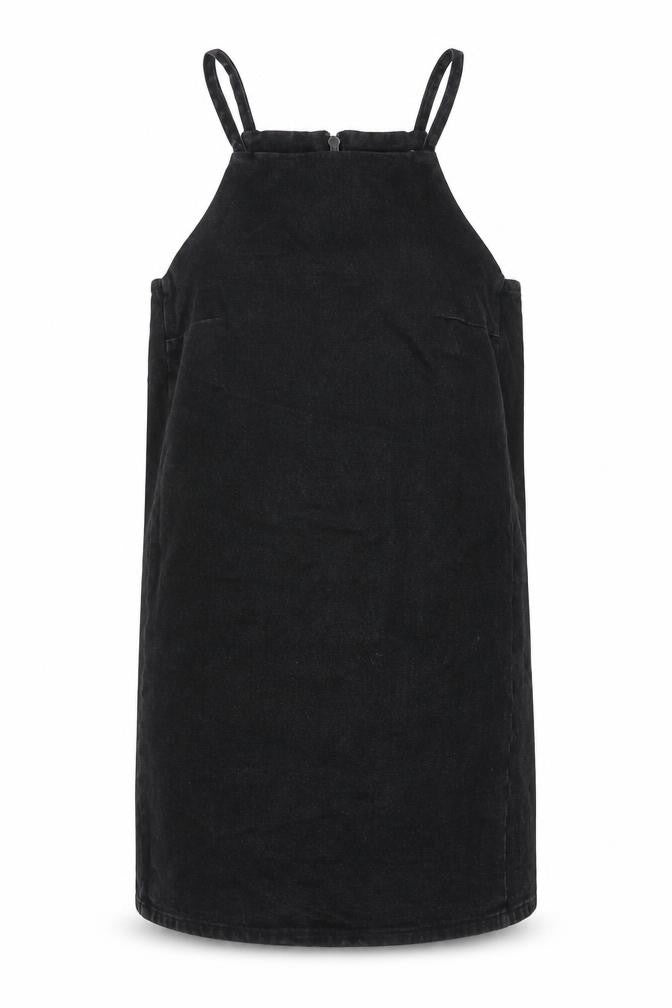 Front view of Matalan Black Pinafore Dress, Women, size 10, Casual Zip