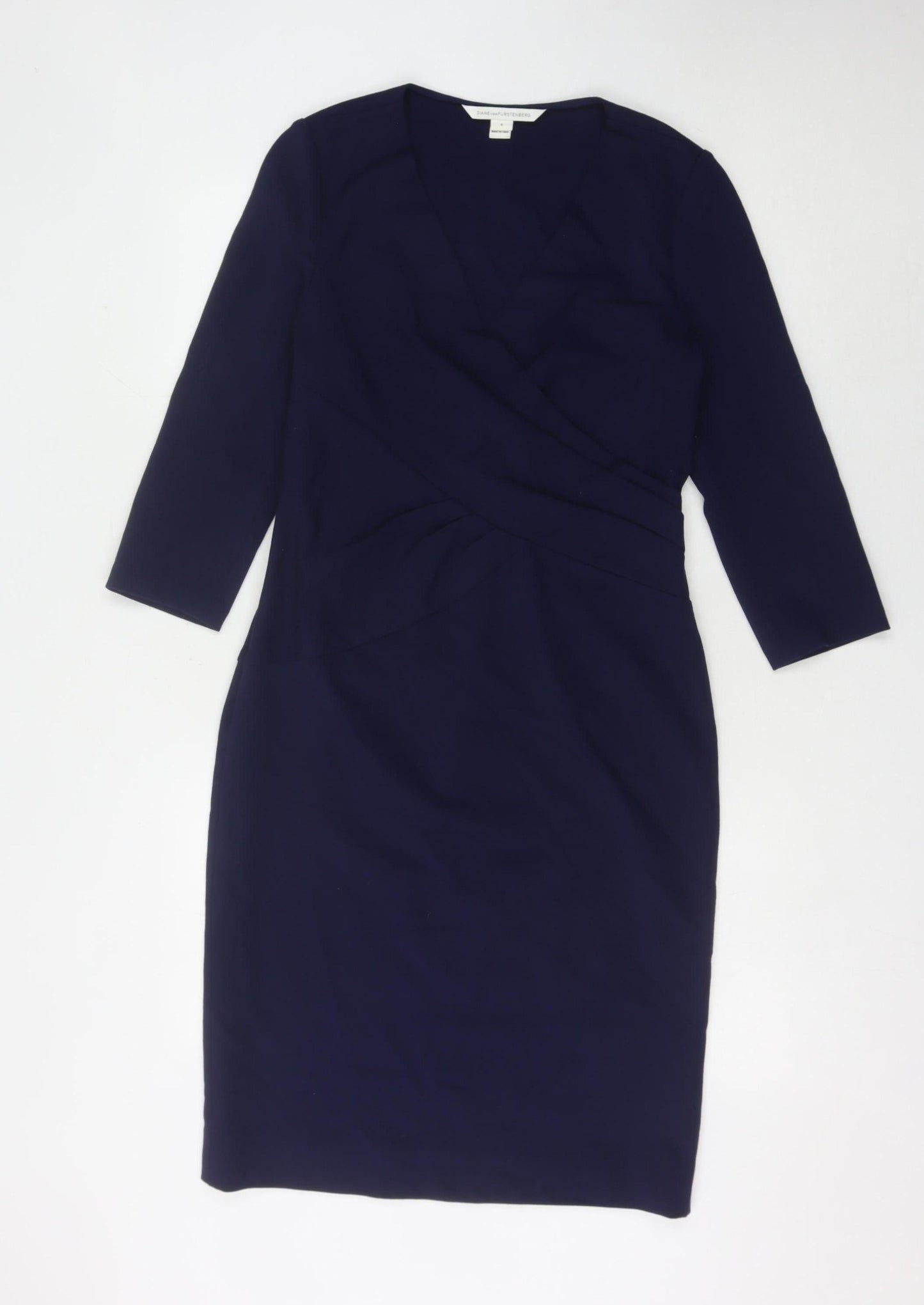 Diane von Furstenberg Women's Blue Sheath Dress Size 8