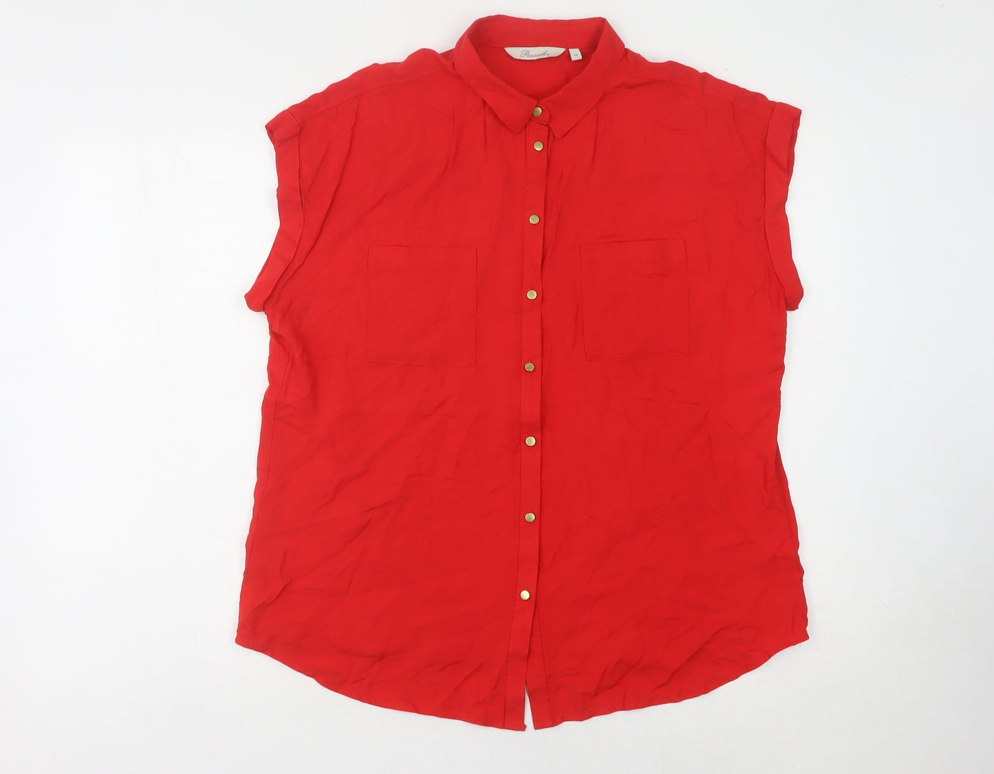 Peacocks Red Button-Up Women's Blouse Size 14