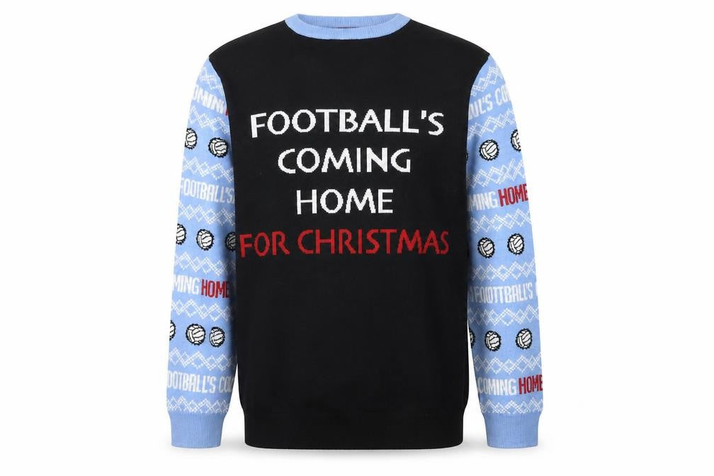 Front view of F&F Men's Black 2XL Pullover Christmas Jumper