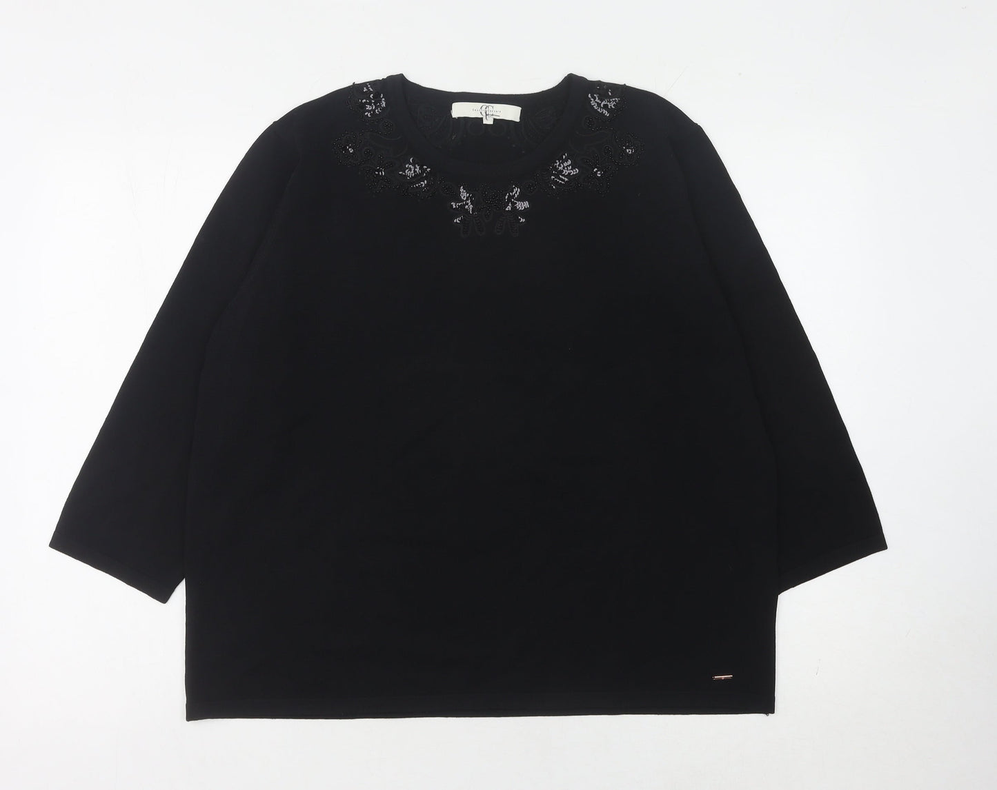 Country Casuals Black Women's Pullover Jumper, Sequin Accent