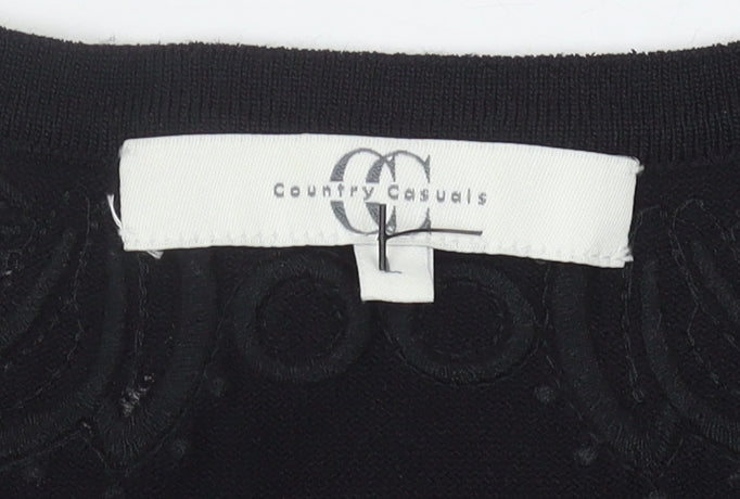 Country Casuals Black Women's Pullover Jumper, Sequin Accent