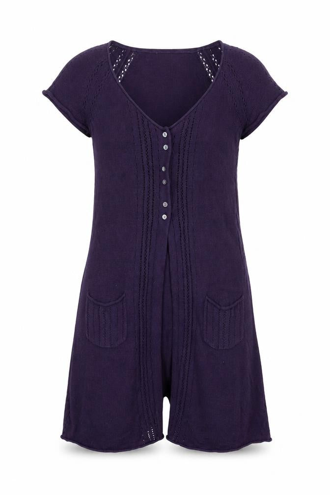 Front view of Women's Purple V-Neck Cardigan -, size 12