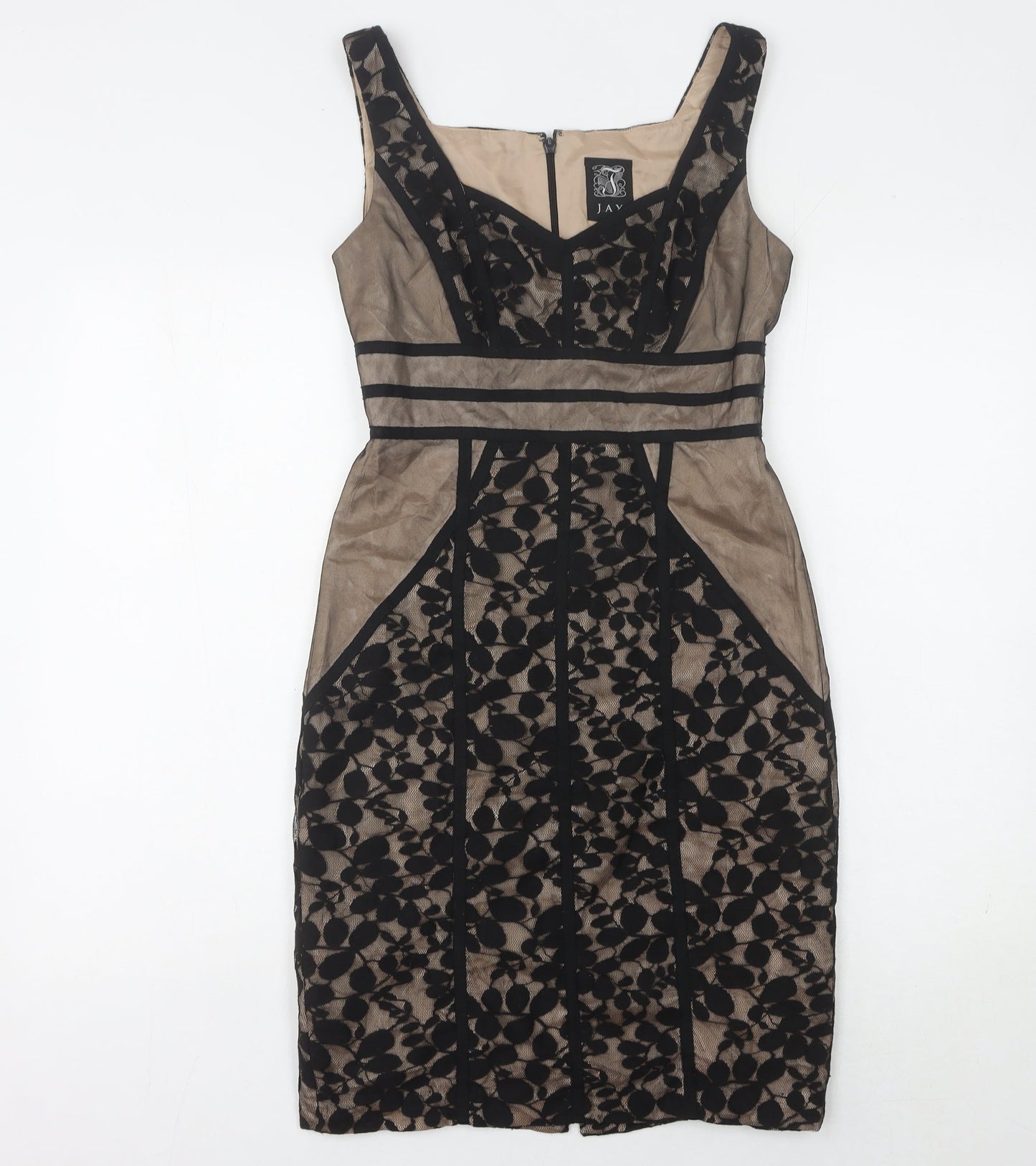 JAX Women's Black Floral Knee-Length Sheath Dress