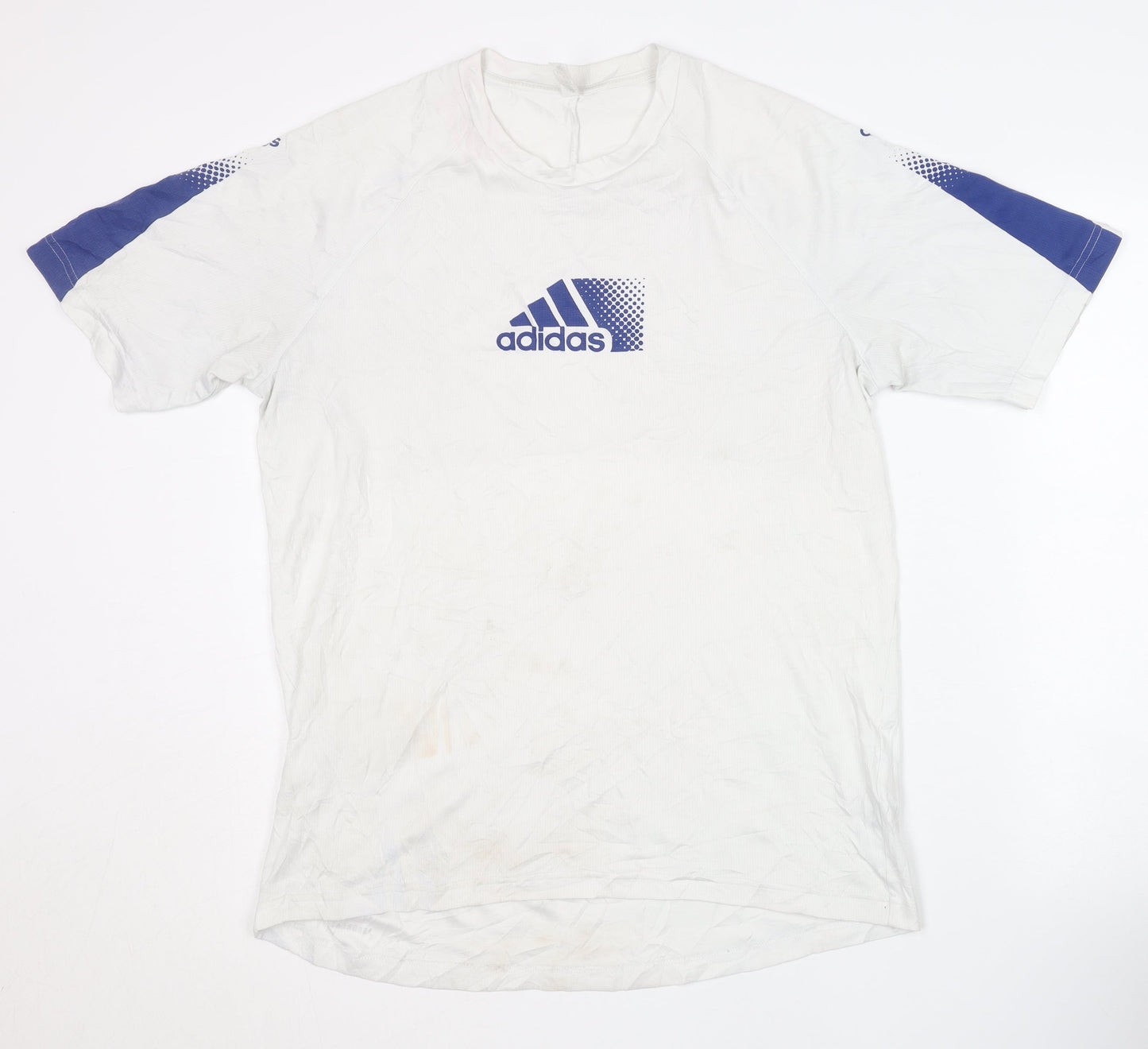Adidas Men's White Graphic T-Shirt, M, Sports Logo