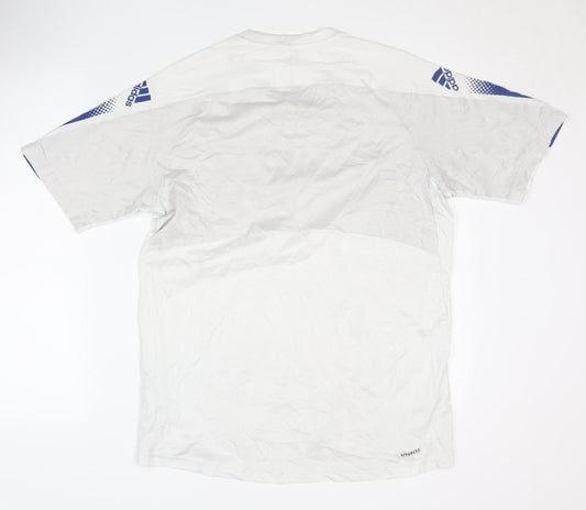 Adidas Men's White Graphic T-Shirt, M, Sports Logo