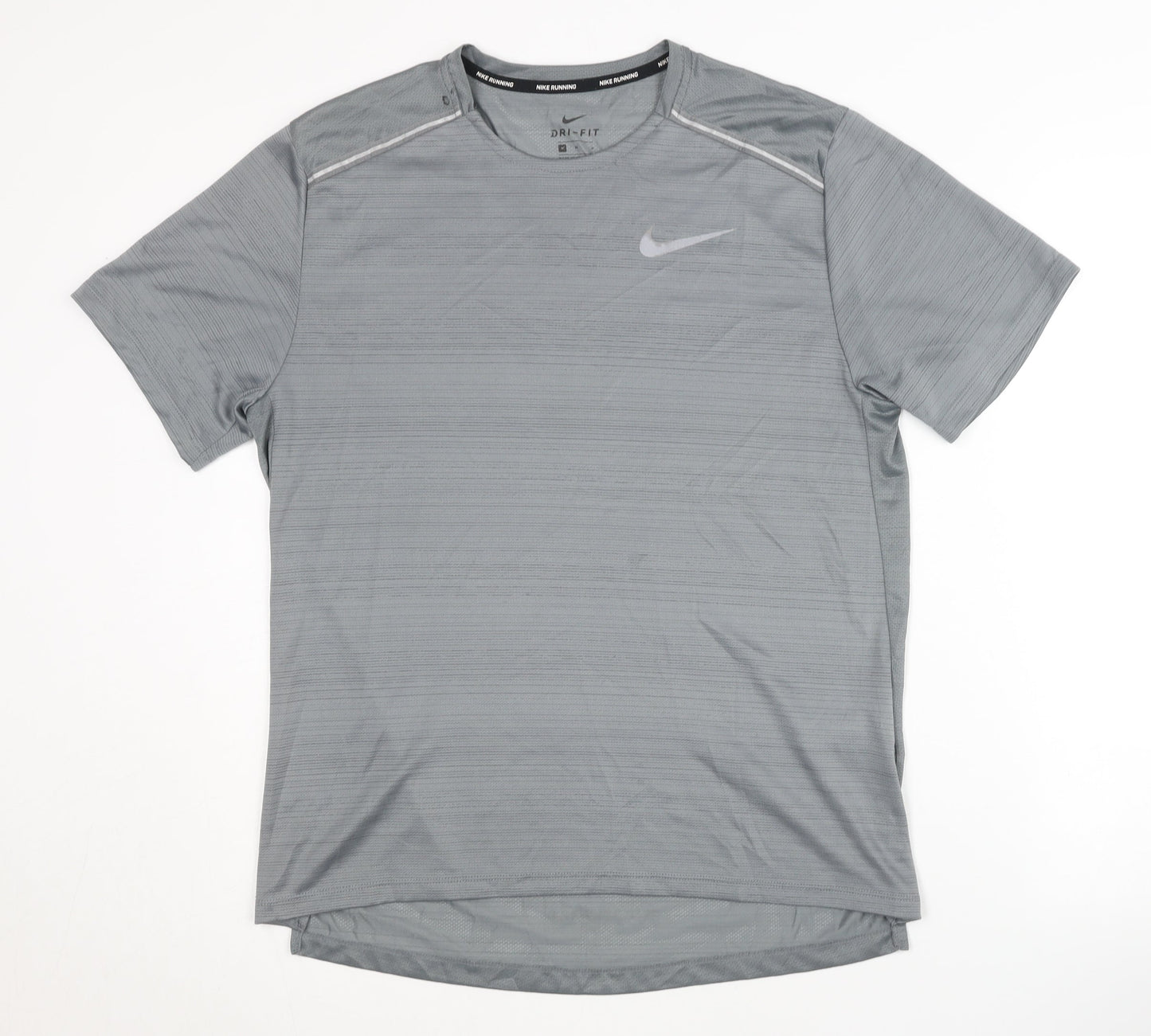 Nike Men's Grey Running T-Shirt, Size M, Breathable