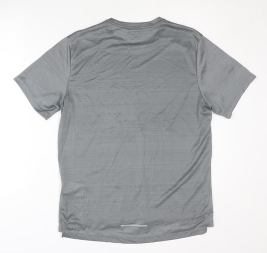 Nike Men's Grey Running T-Shirt, Size M, Breathable