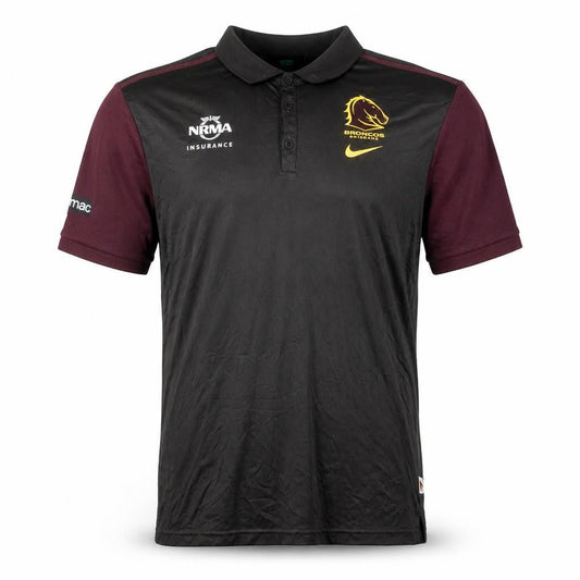 Nike Men's Black Rugby Polo L - Short Sleeve Sports Top