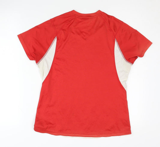 Adidas Women's Red V-Neck Activewear Top Size 16