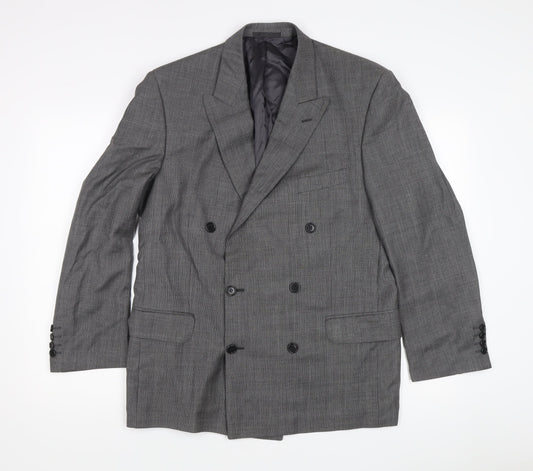 Jaeger Men's Grey Double-Breasted Blazer - Size UK 40
