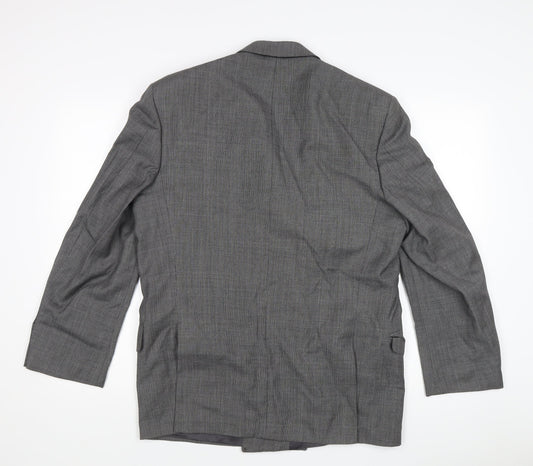 Jaeger Men's Grey Double-Breasted Blazer - Size UK 40