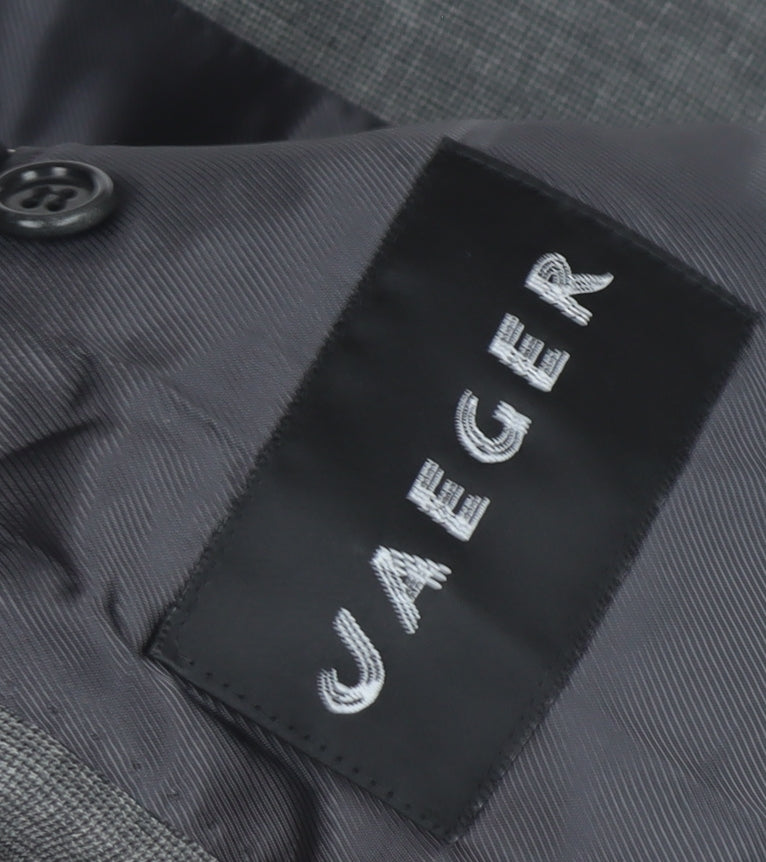 Jaeger Men's Grey Double-Breasted Blazer - Size UK 40