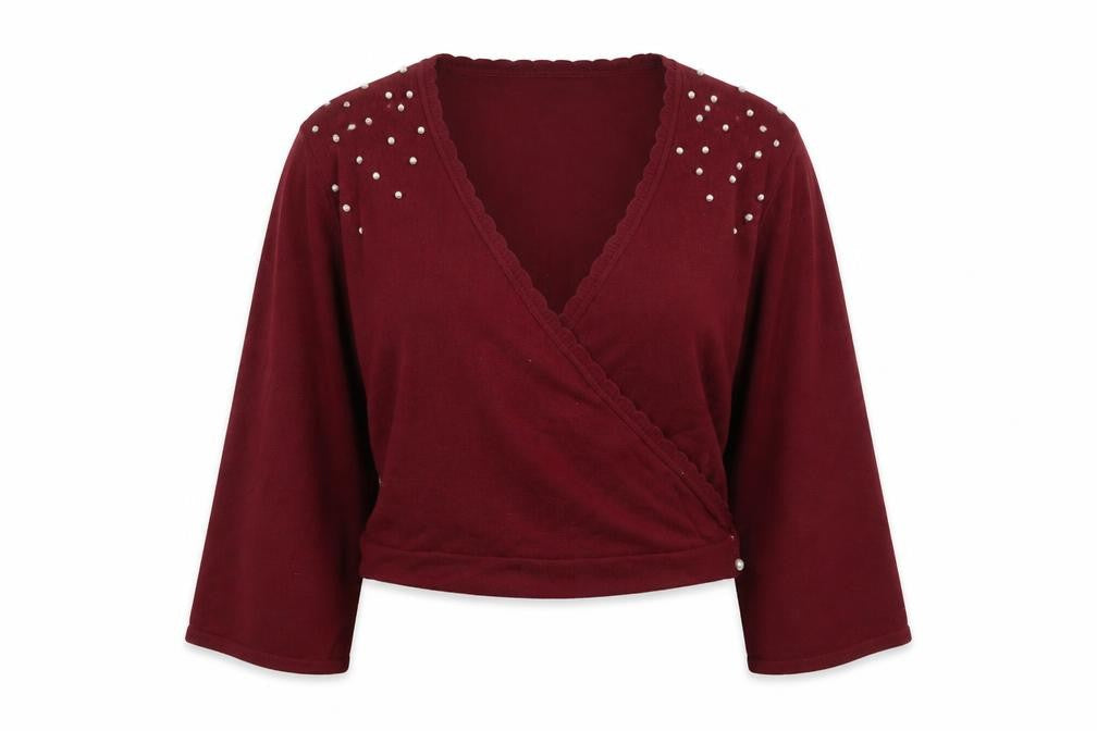 Lindy Bop Women's Red Wrap Jumper XL