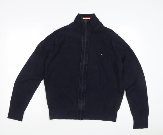Tommy Hilfiger Men's Blue M Knit Jacket, Cotton, Casual