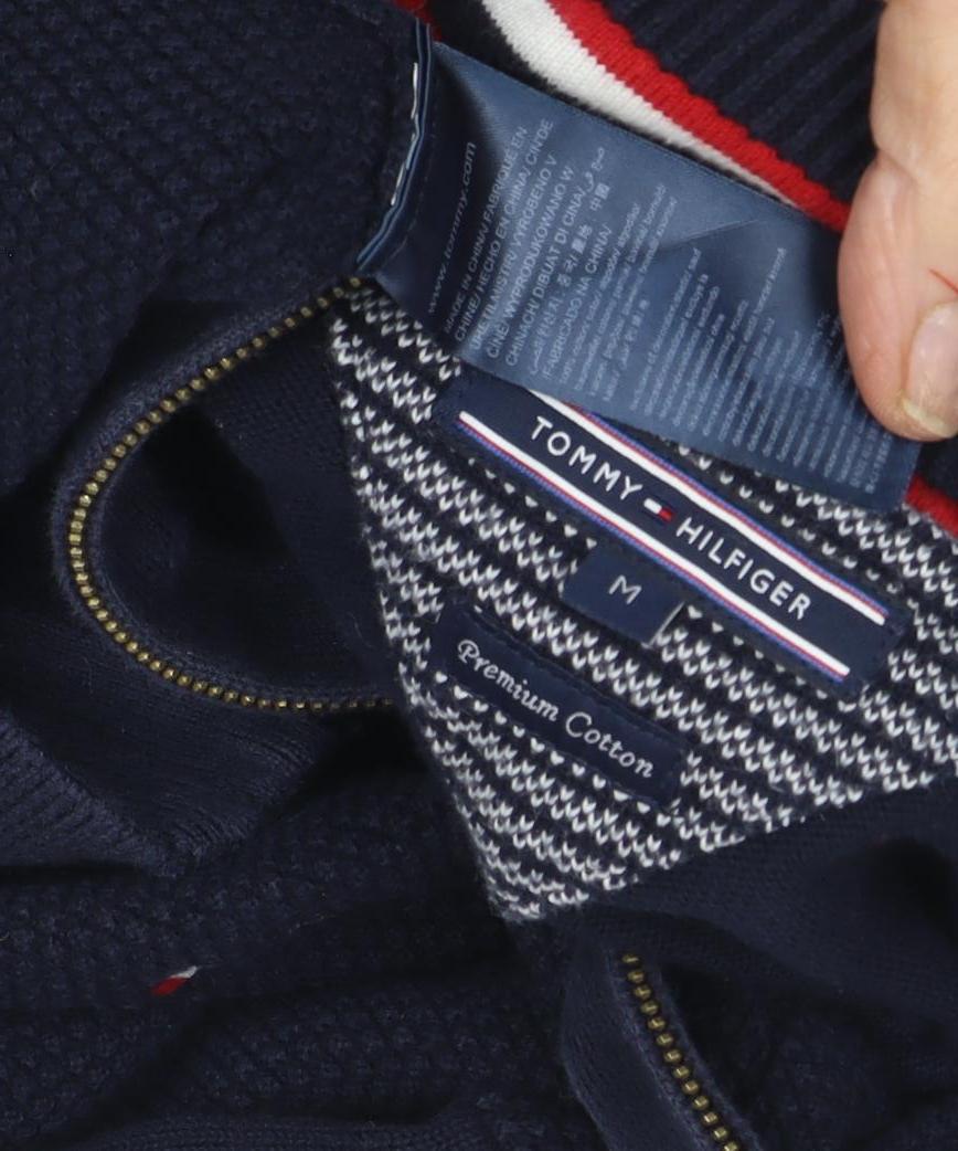 Tommy Hilfiger Men's Blue M Knit Jacket, Cotton, Casual