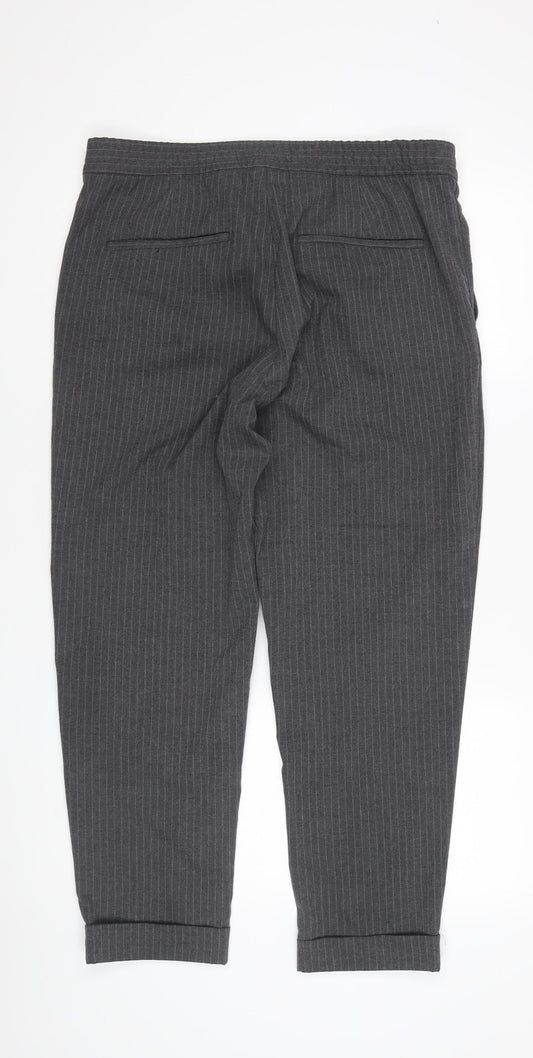 Zara Women's Grey Cropped Trousers - Size 20