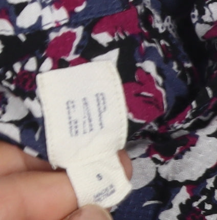 GAP Women's Multicoloured Floral Blouse, S, High Neck