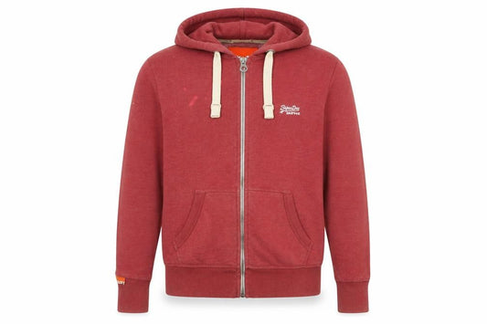 Mens UK M Regular Superdry Red Full Zip Hoodie