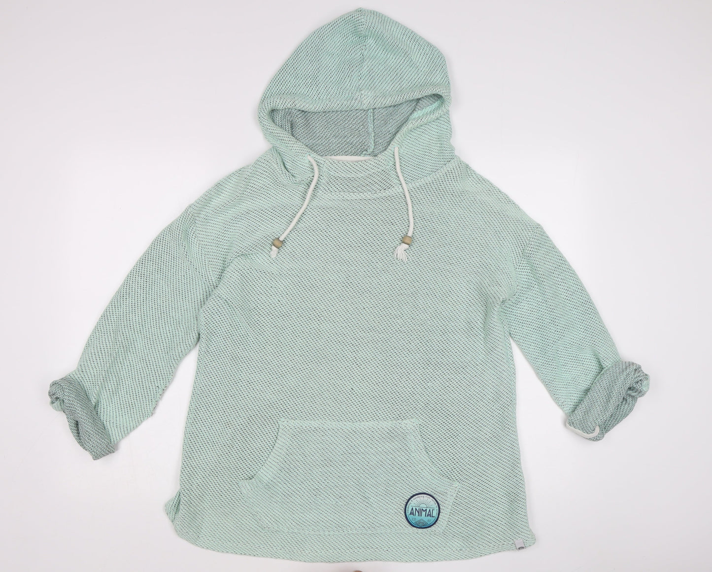 Animal Women's Green Cotton Pullover Hoodie Size 14