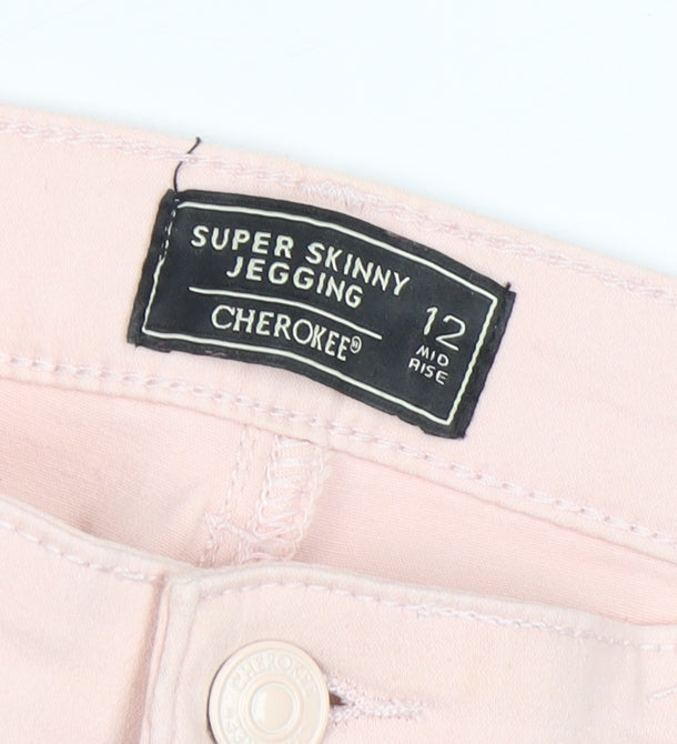 Cherokee Women's Pink Jegging, Size 12, Mid Rise