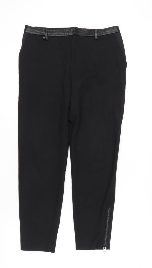Diesel Women's Black Ankle Trousers, Size 27, Slim Fit