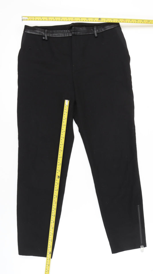 Diesel Women's Black Ankle Trousers, Size 27, Slim Fit