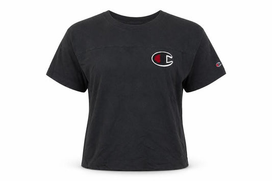 Unisex Adultss UK Size S Champion Black 100% Cotton T-Shirt