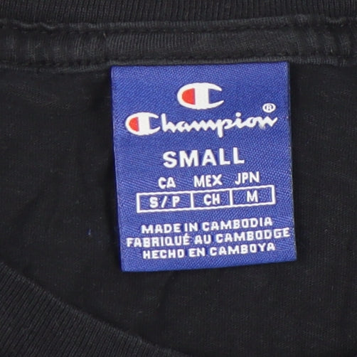 Champion Women's Black T-Shirt Small Crew Neck