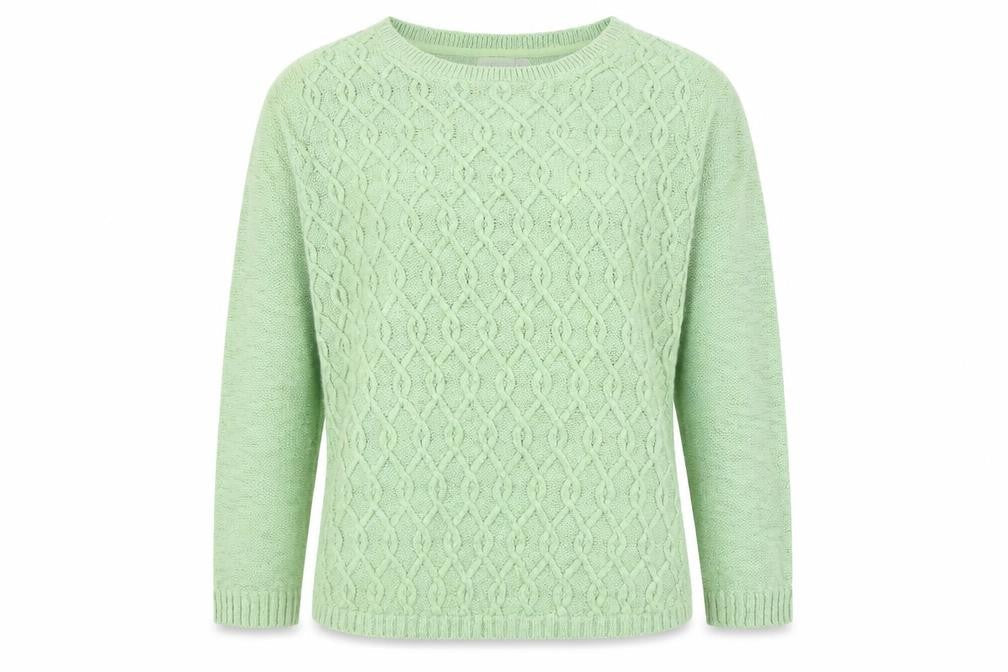 Marks and Spencer Women's Green Cable Knit Jumper, Size 12