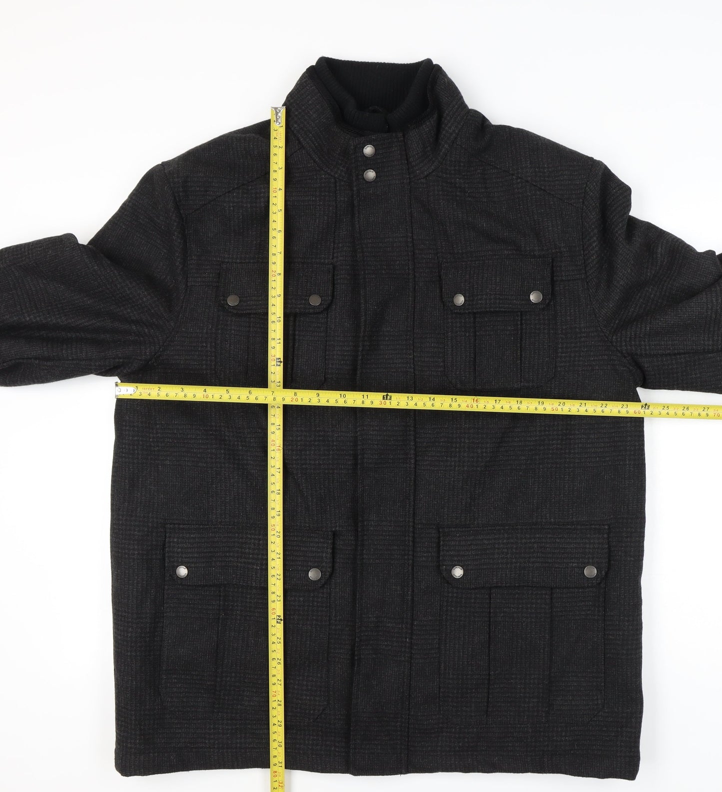 Lincoln Men's Black XL Check Jacket