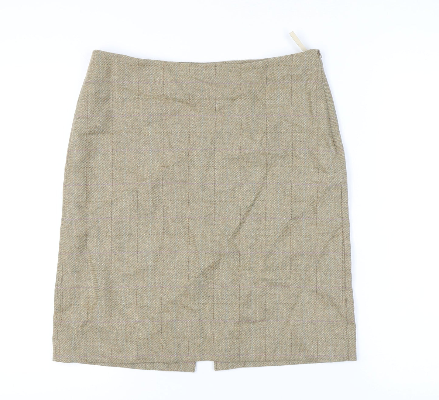 Really Wild Women's Beige Pencil Skirt UK 12, Tweed Check