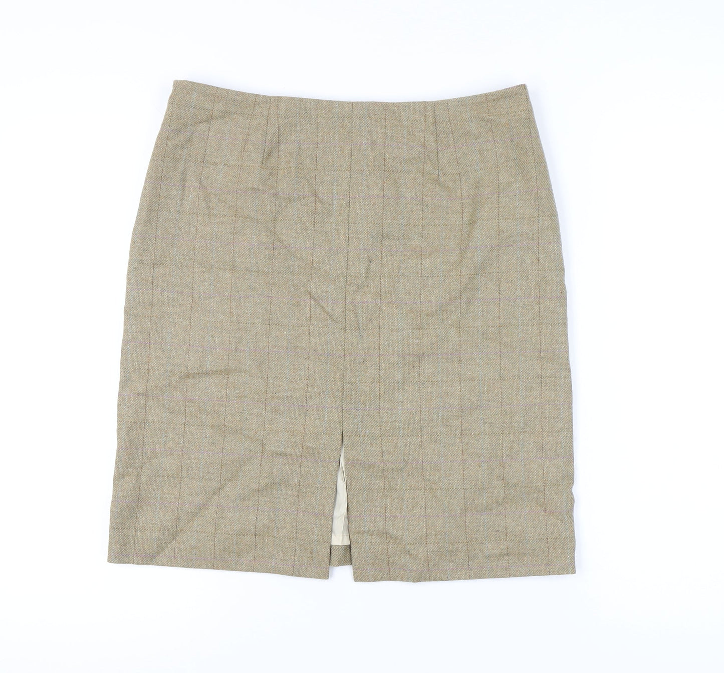 Really Wild Women's Beige Pencil Skirt UK 12, Tweed Check