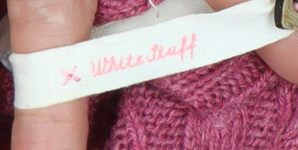 White Stuff Women's Pink Cable-Knit Cardigan Size 10