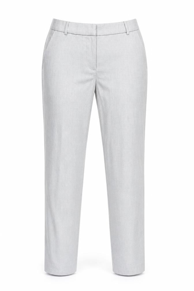 Front view of H&M Women's Grey Straight Trousers, size 8