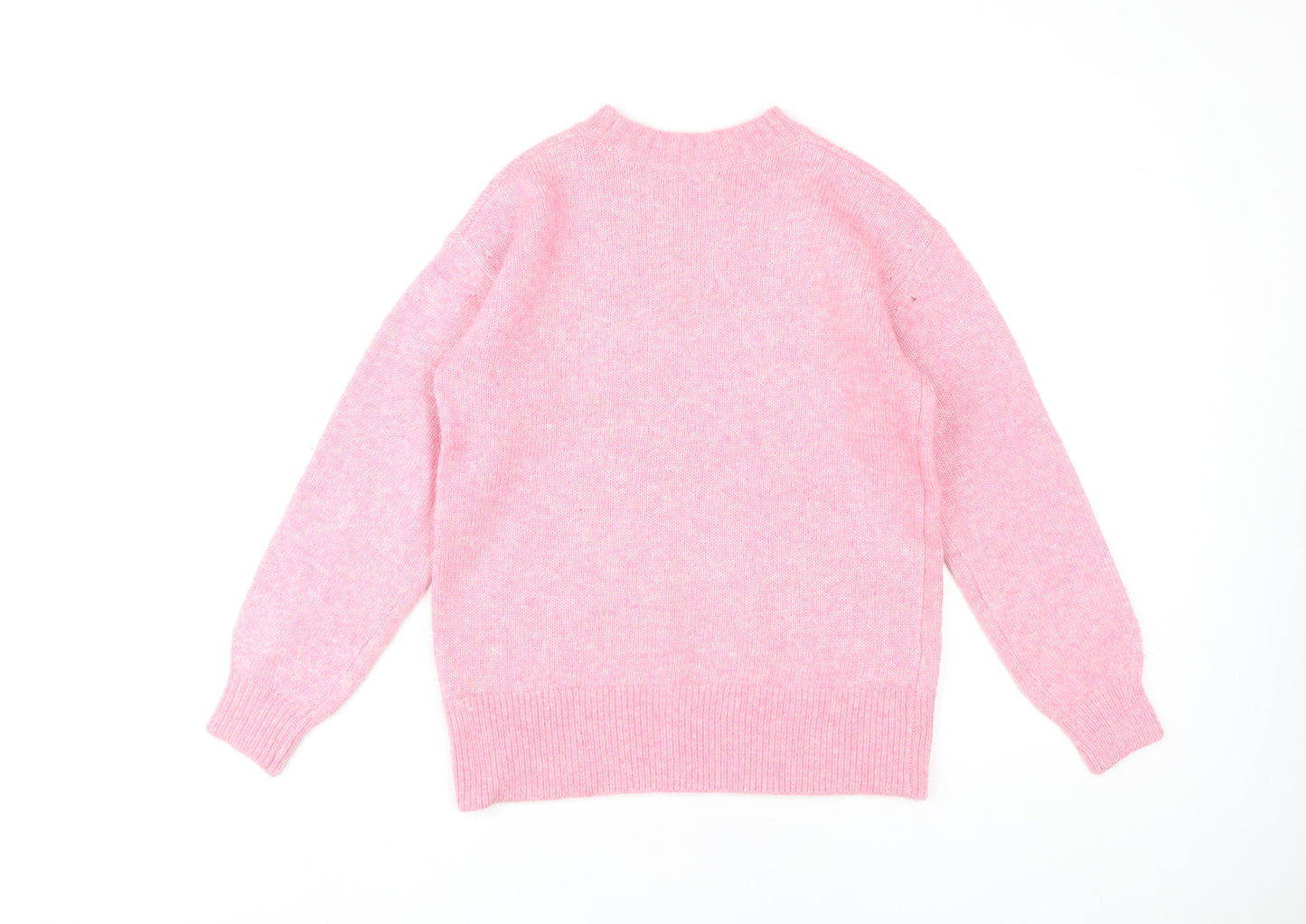 Marks and Spencer Women's Pink Crew Neck Pullover XS